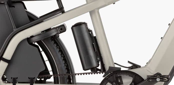 Batterie intégrée dans le tube du cadre du Multicharger3